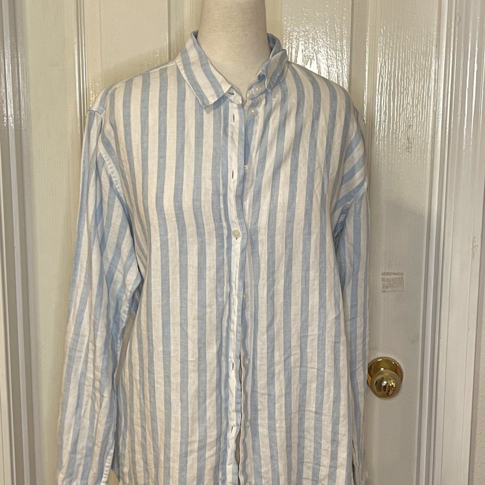 White Stripe Linen Shirt